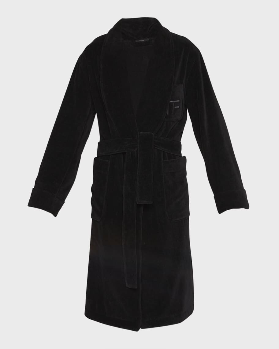 

Мужской хлопковый халат в тон с логотипом TF TOM FORD