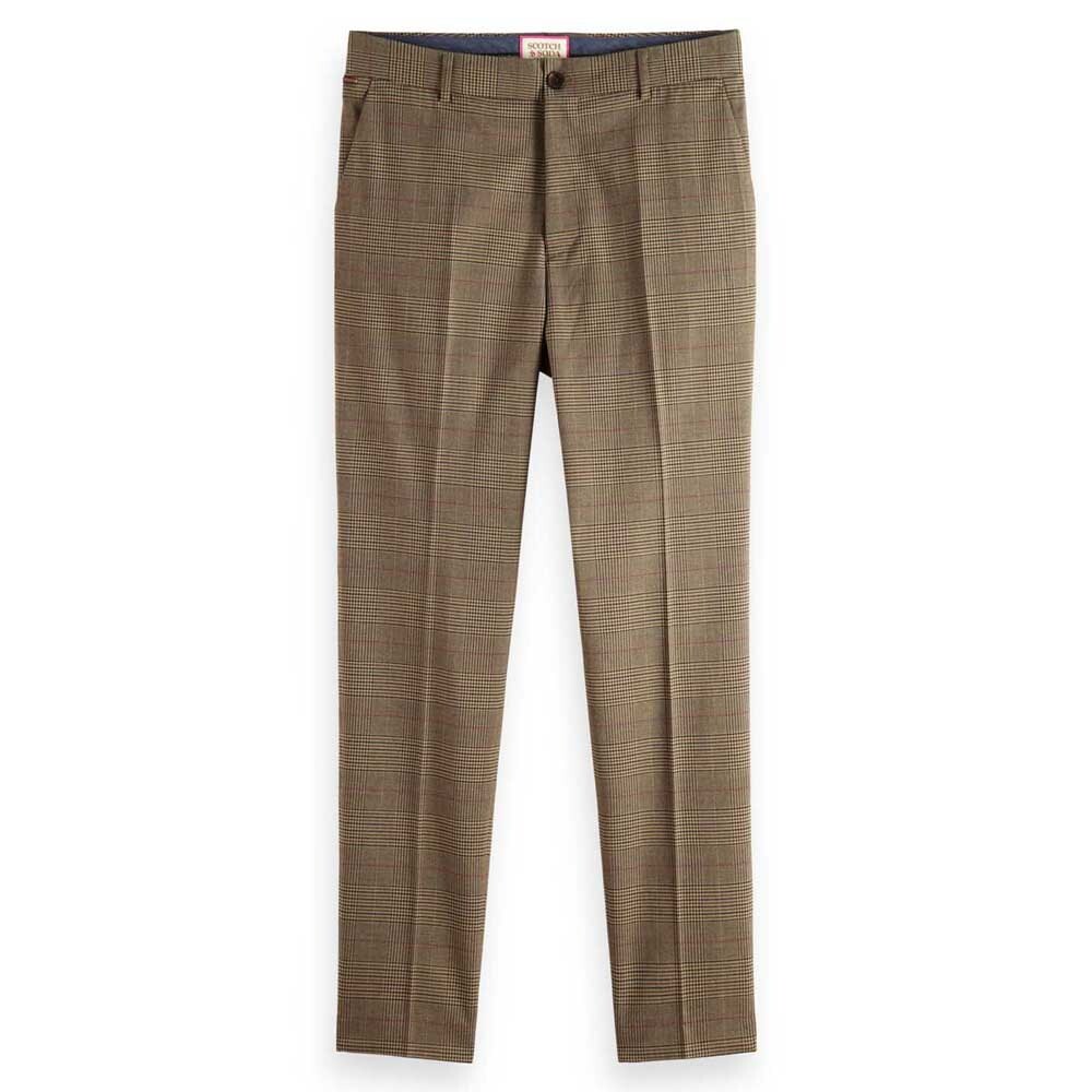 

Брюки Scotch & Soda Yarn Dyed Check Slim Tapered Chino, коричневый