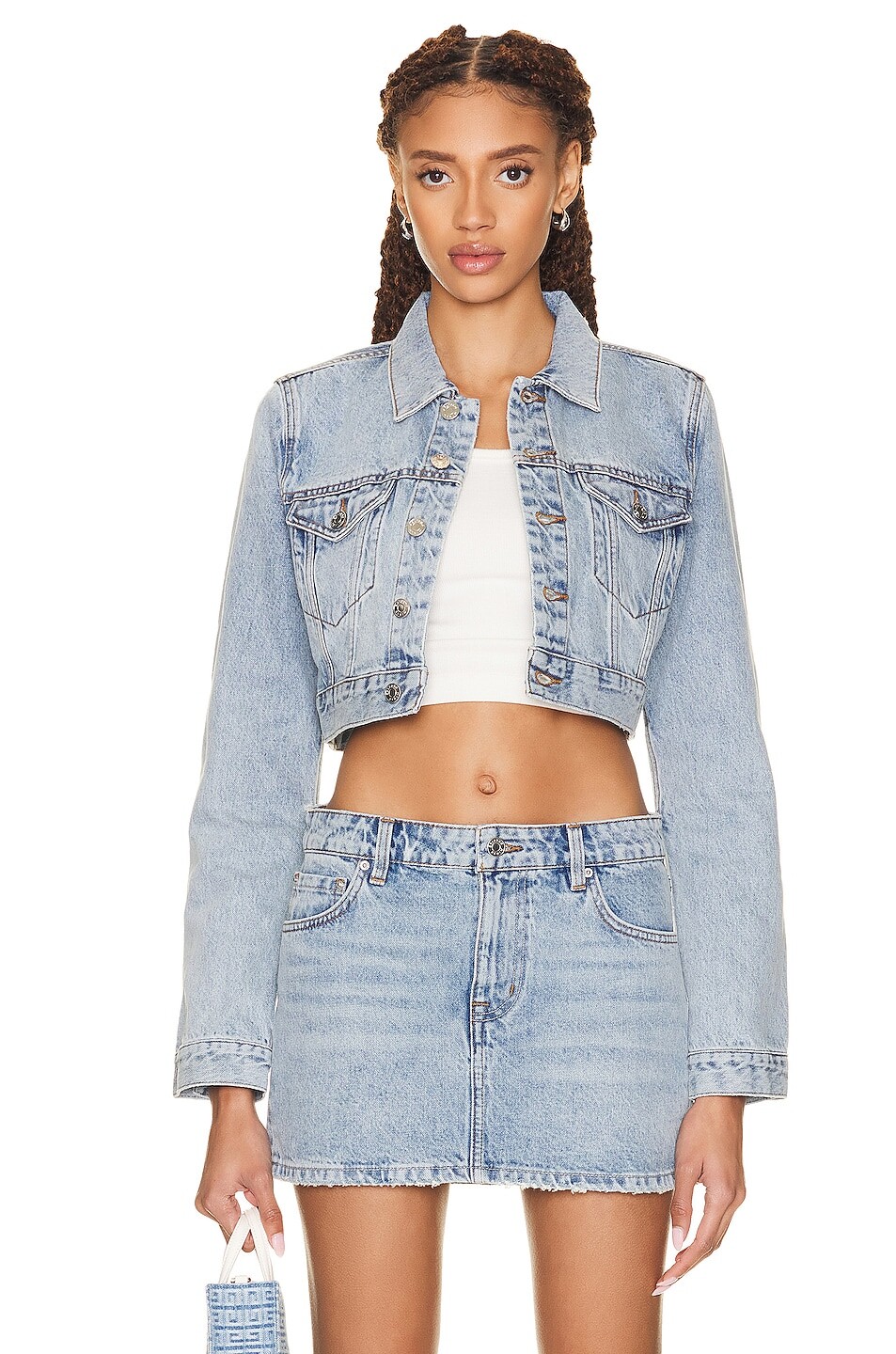 

Куртка Grlfrnd Evie Cropped Denim, цвет Riviera
