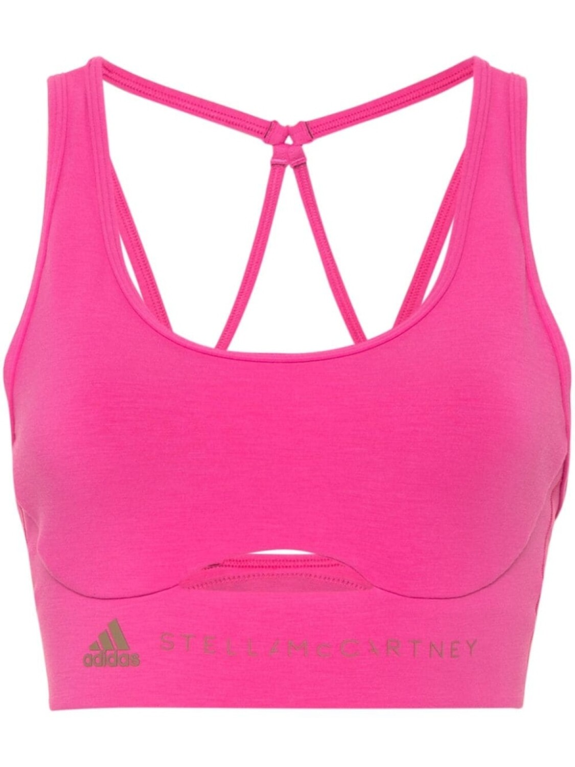 

adidas by Stella McCartney топ с вырезами и логотипом, розовый