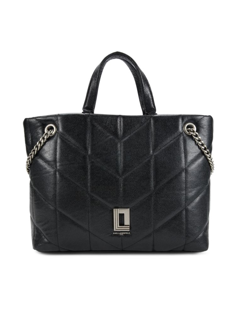 Кожаная сумка-тоут Lafatette Karl Lagerfeld Paris, черный