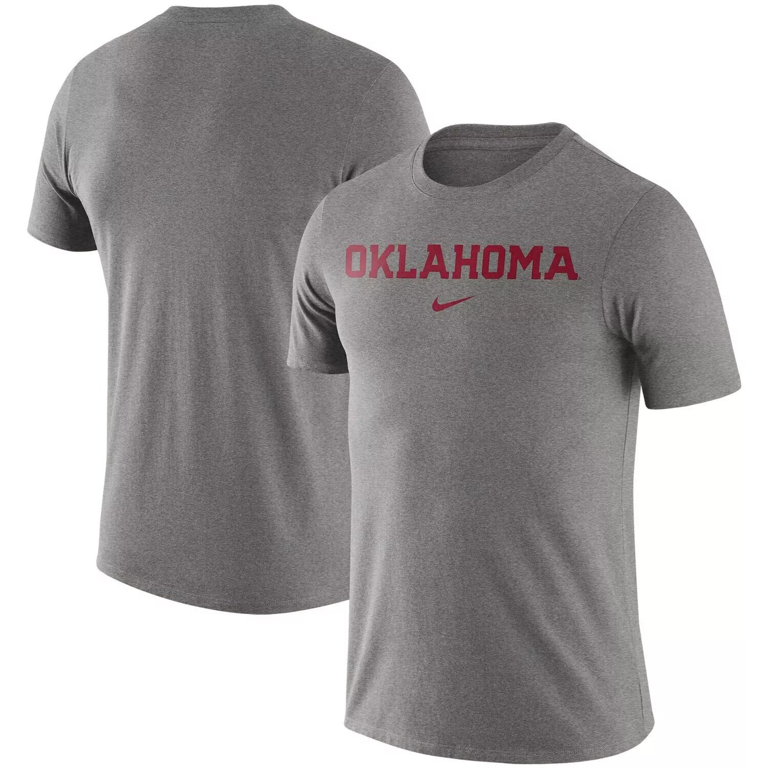 

Мужская серая футболка с надписью Nike Heathered Oklahoma Earlys Essential Wordmark