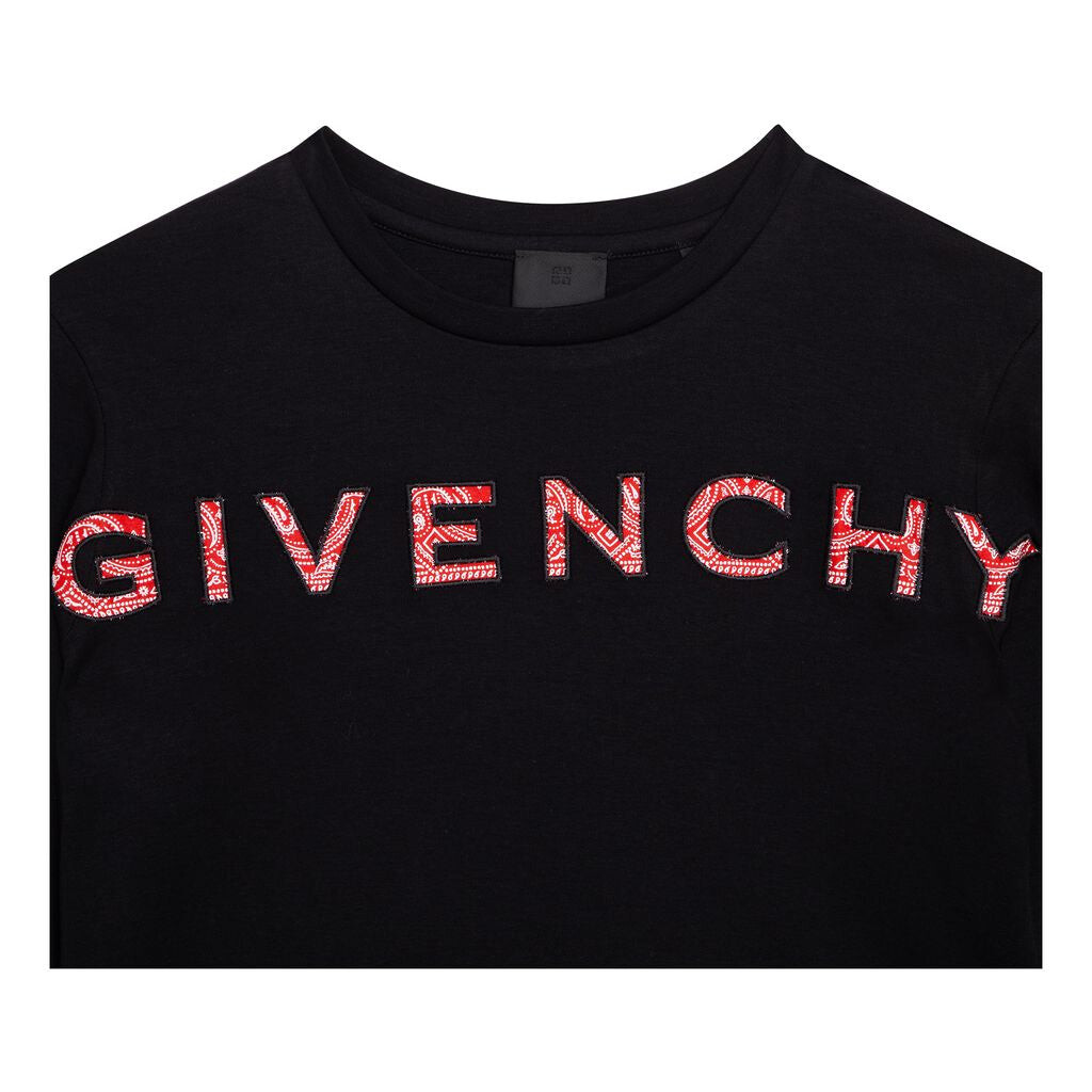 

Черное платье-бандана с логотипом для подростков Givenchy, черный