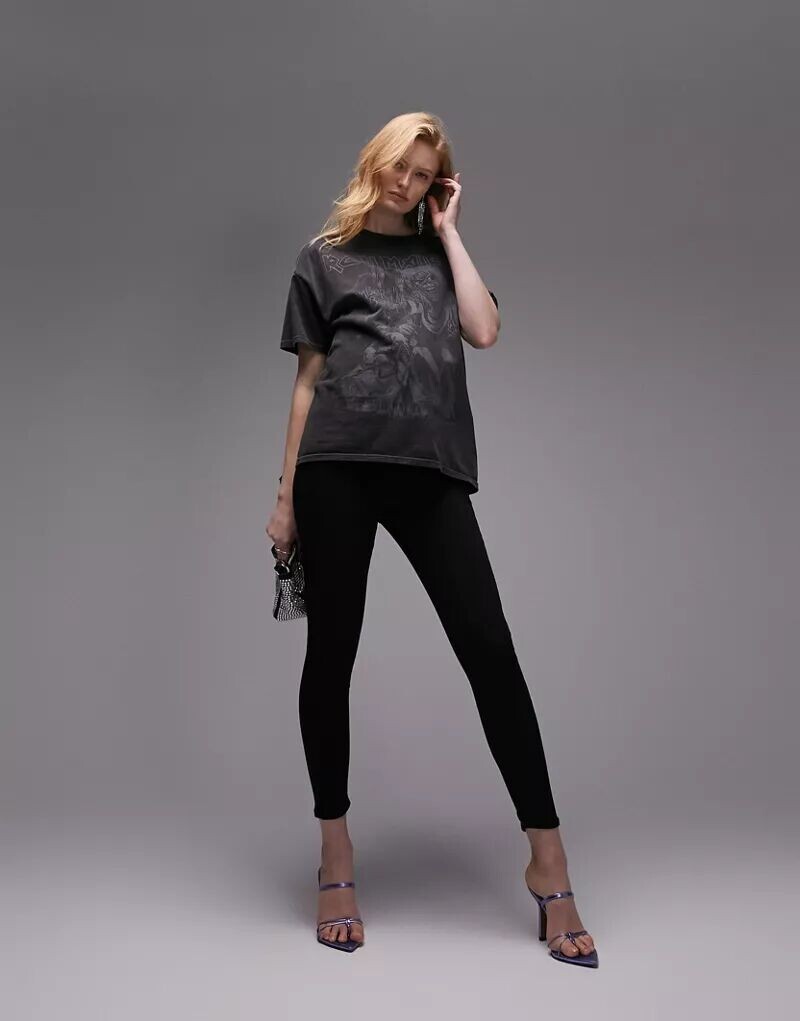 

Черные джинсы с глубоким вырезом Topshop Jamie