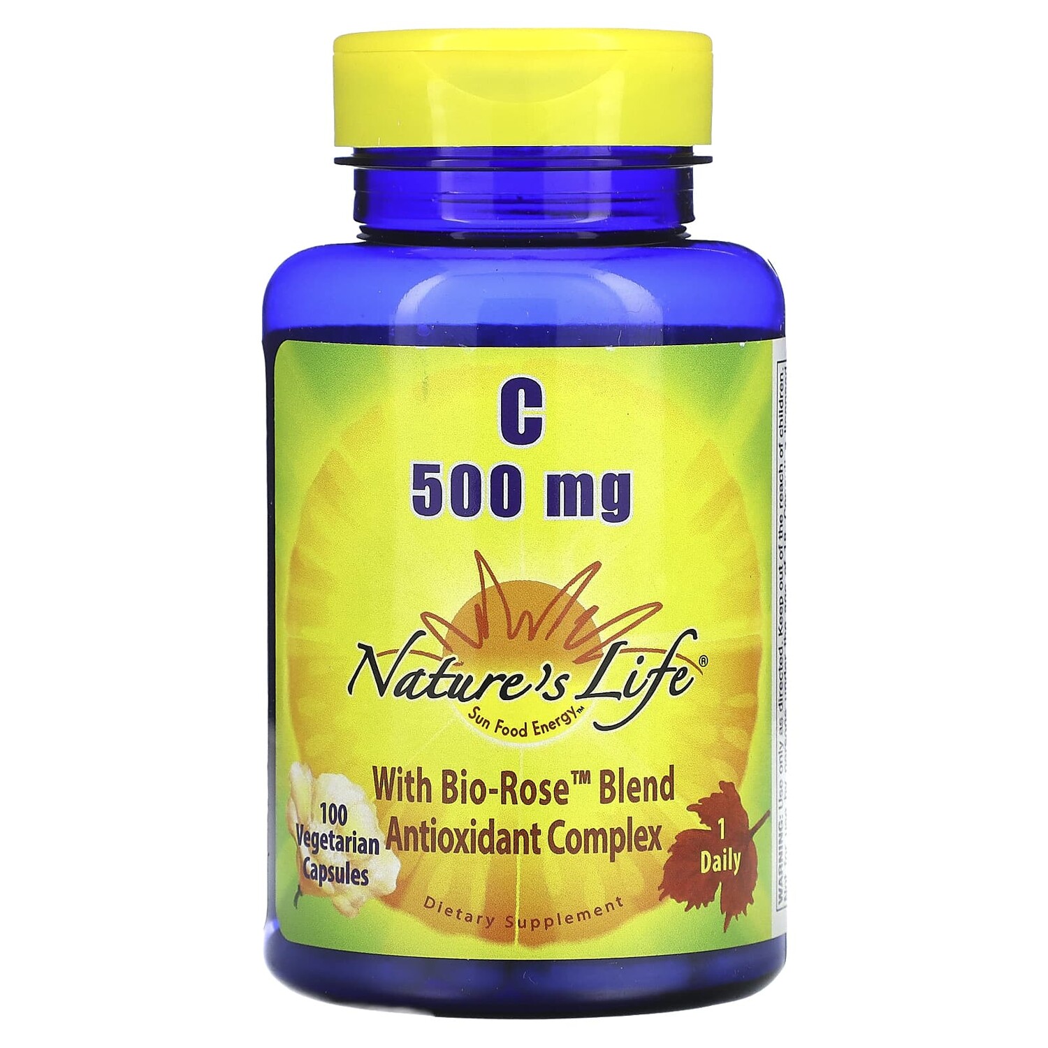 

Витамин C, 500 мг, 100 вегетарианских капсул, Nature's Life