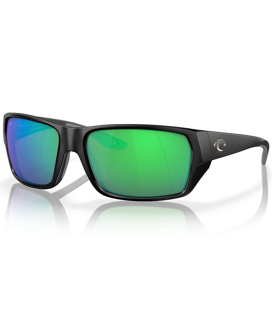цена Мужские прямоугольные зеркальные поляризованные солнцезащитные очки Costa Tailfin 60 мм, черный