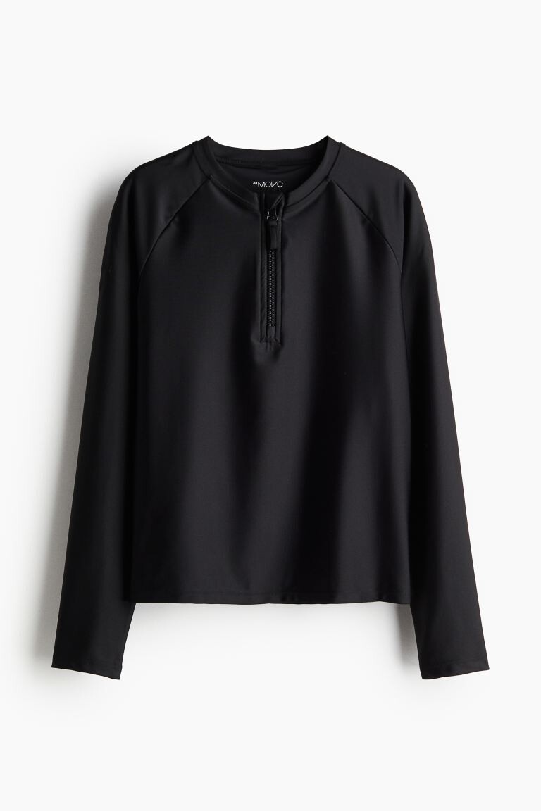 

Купальная рубашка с длинными рукавами H&M, черный