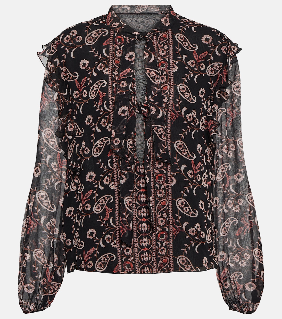 Шелковая блузка с принтом Giambattista Valli, мультиколор шелковая блузка со сборками с цветочным принтом giambattista valli розовый