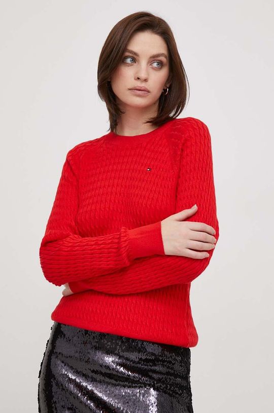 Хлопковый свитер Tommy Hilfiger, красный