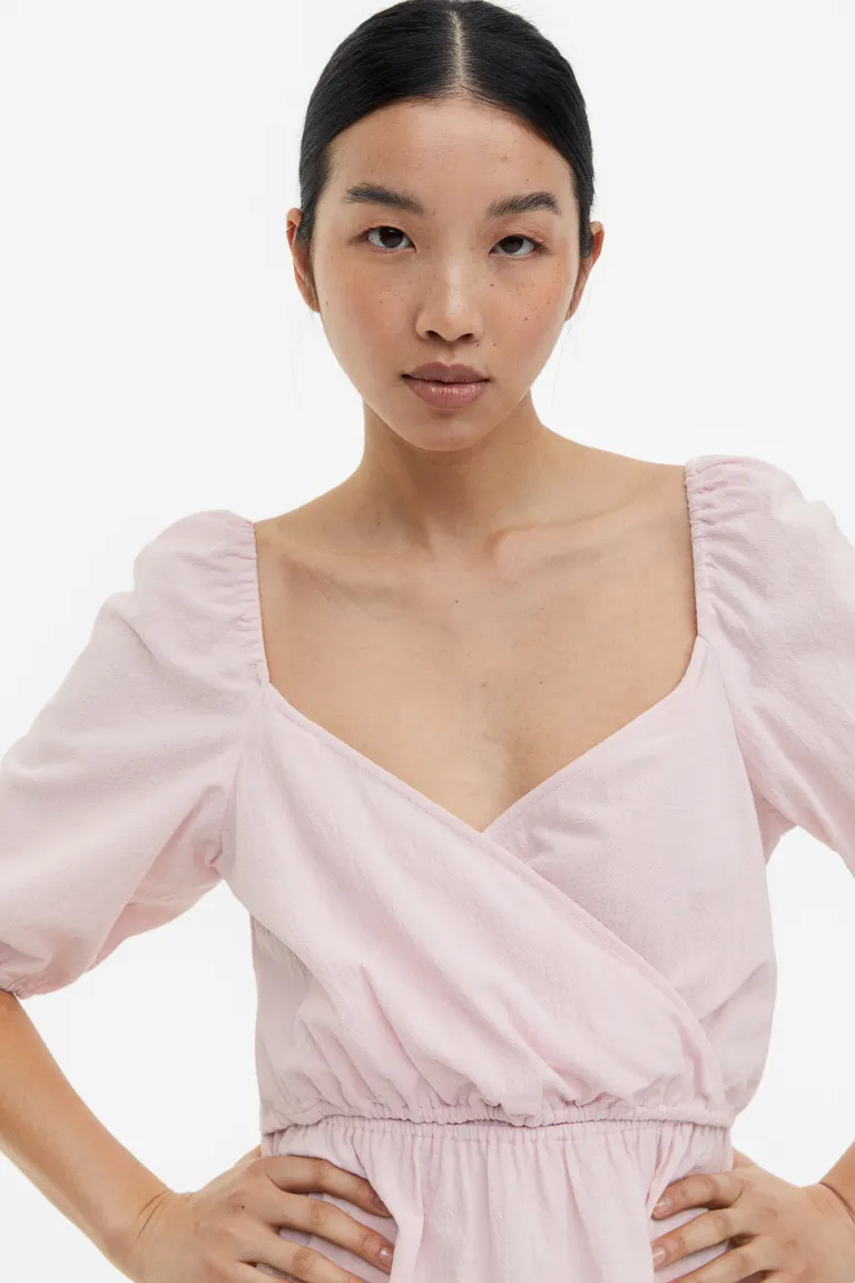 

Платье для кормления с объемными рукавами H&M, розовый