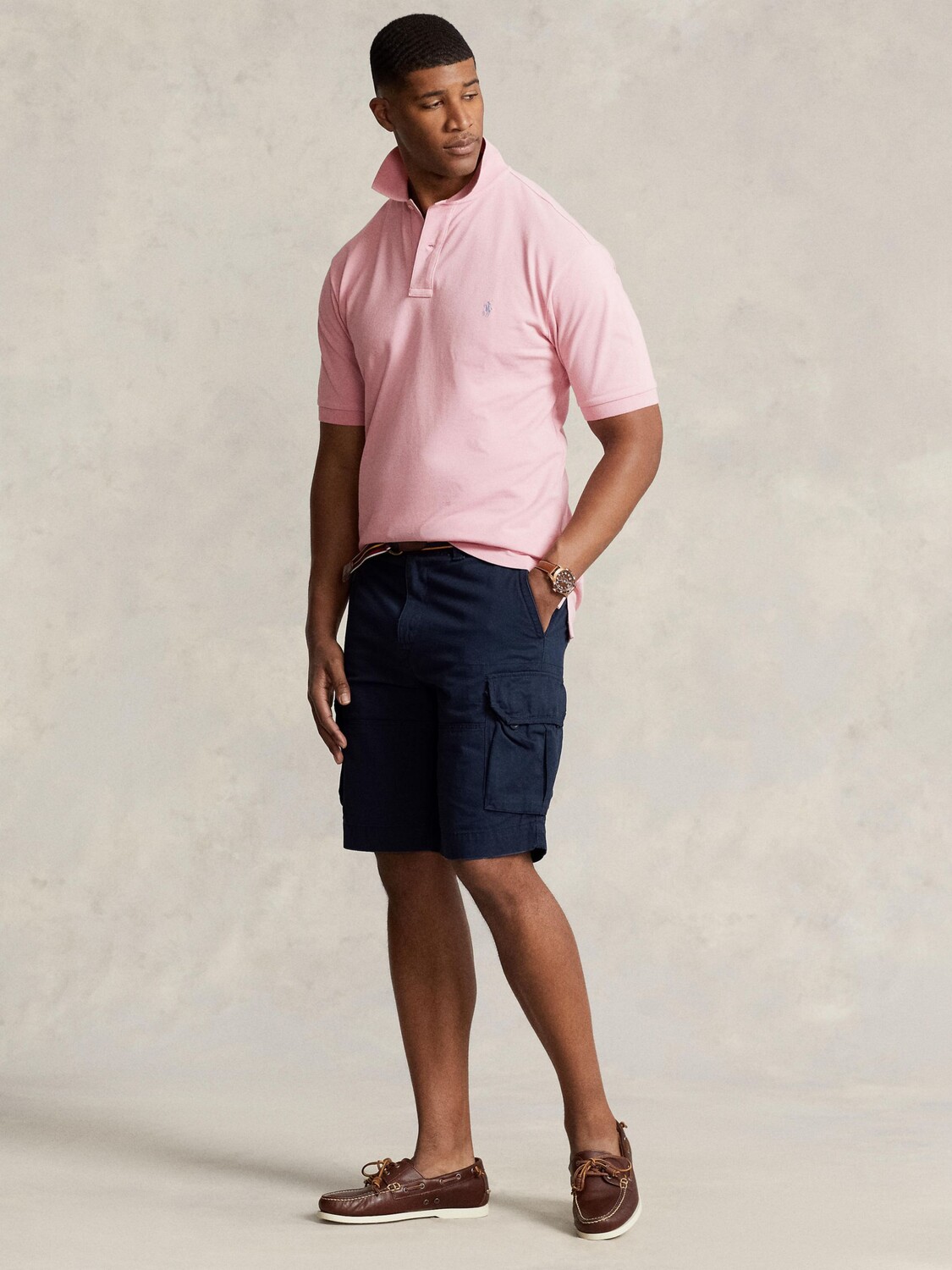 

Сетчатая футболка-поло приталенного кроя Polo Big & Tall Custom Ralph Lauren, розовый/фиолетовый