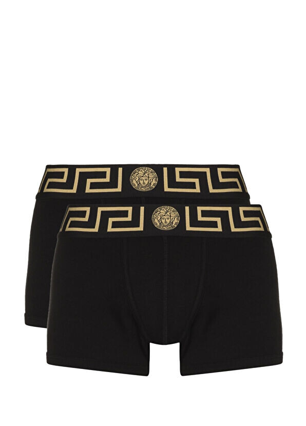 

Мужской комплект боксеров из двух предметов с лентой с логотипом Versace, черный