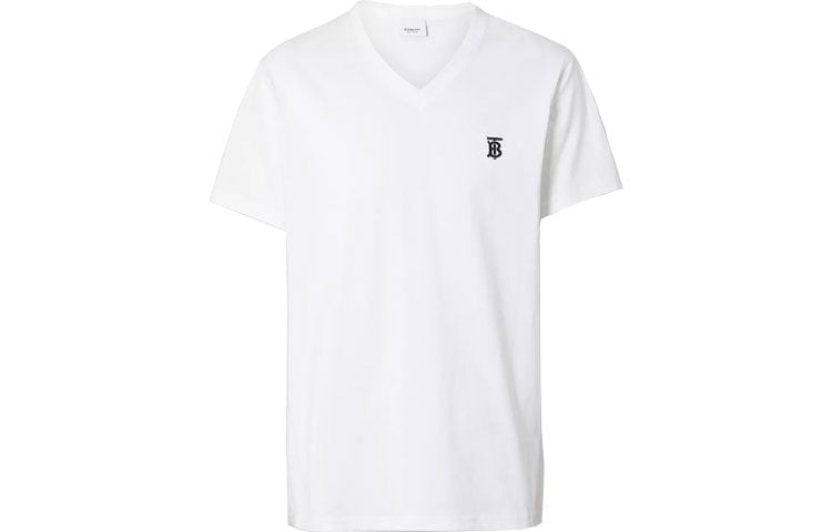 

Футболка мужская Burberry Monogram Motif Embroidered V Neck, белый