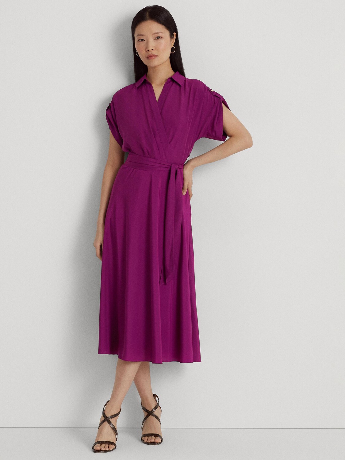 

Платье-рубашка миди Lauren Ralph Lauren Fratillio, сливовый Caspia