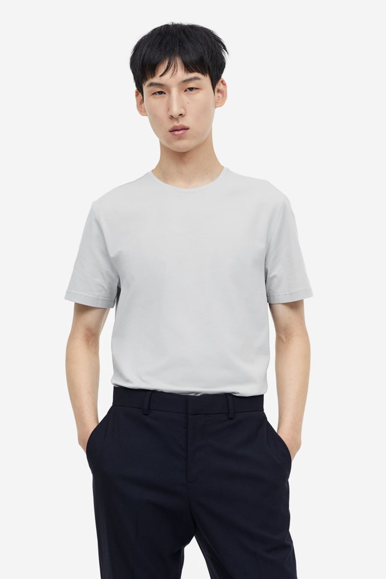 Облегающая футболка с круглым вырезом H&M