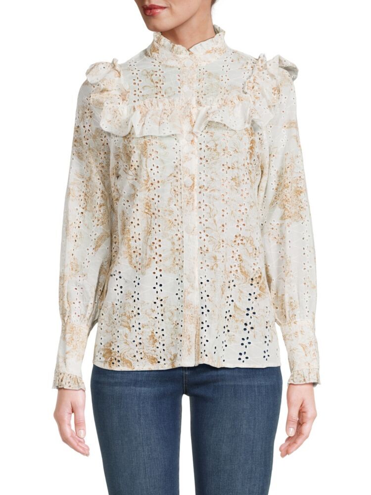 

Блузка с люверсами и рюшами 70/21, цвет White Multi