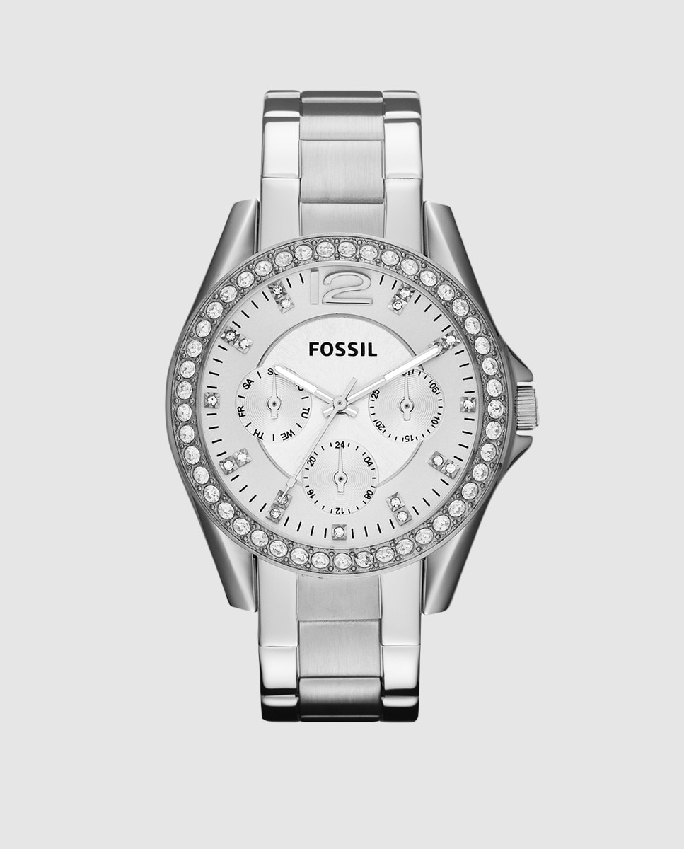 Женские часы Fossil ES3202 Riley Fossil, серебро двухцветные женские часы fossil es3405 virginia fossil мультиколор