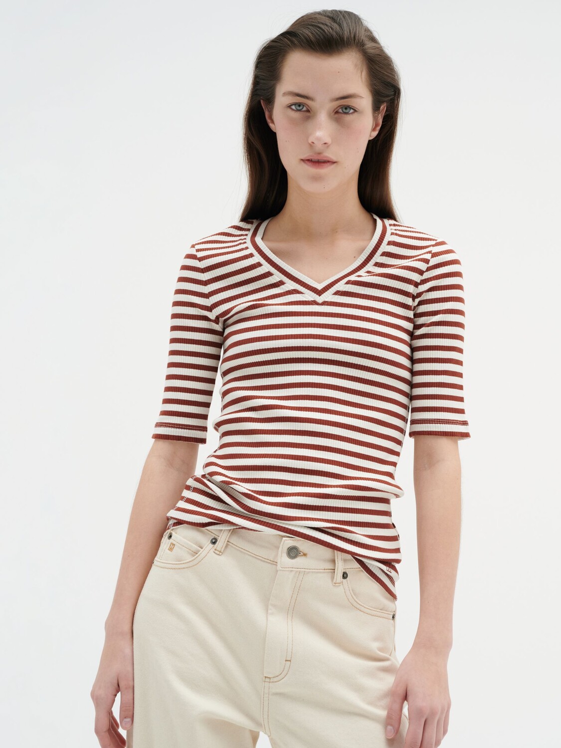 

Футболка InWear Dagna Stripe, Cherry Mahogany