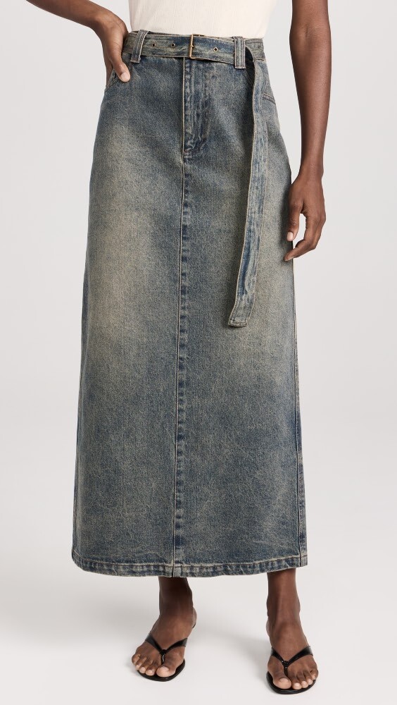 

Юбка Pixie Market Belted Dirty-Wash Maxi