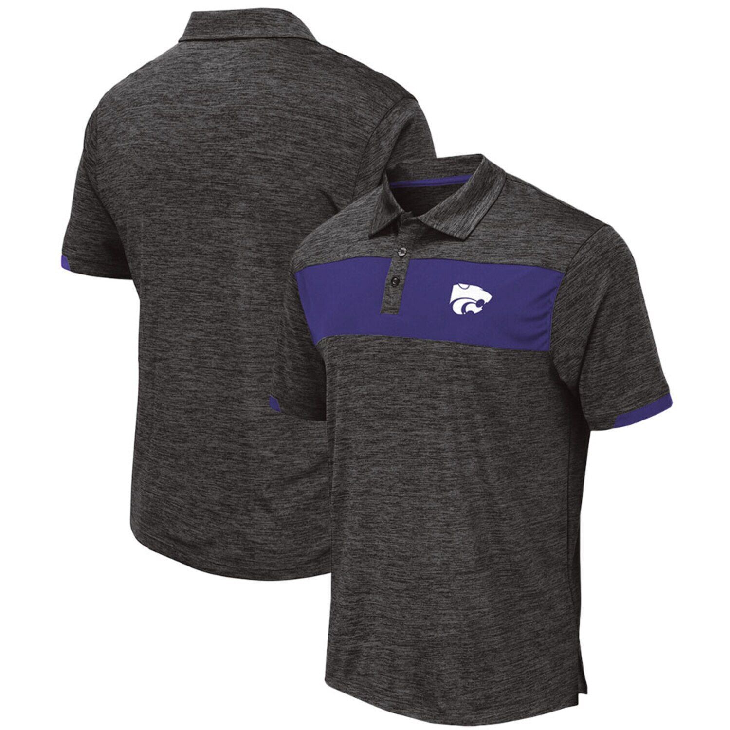 

Мужская черная футболка-поло Kansas State Wildcats Nelson Colosseum
