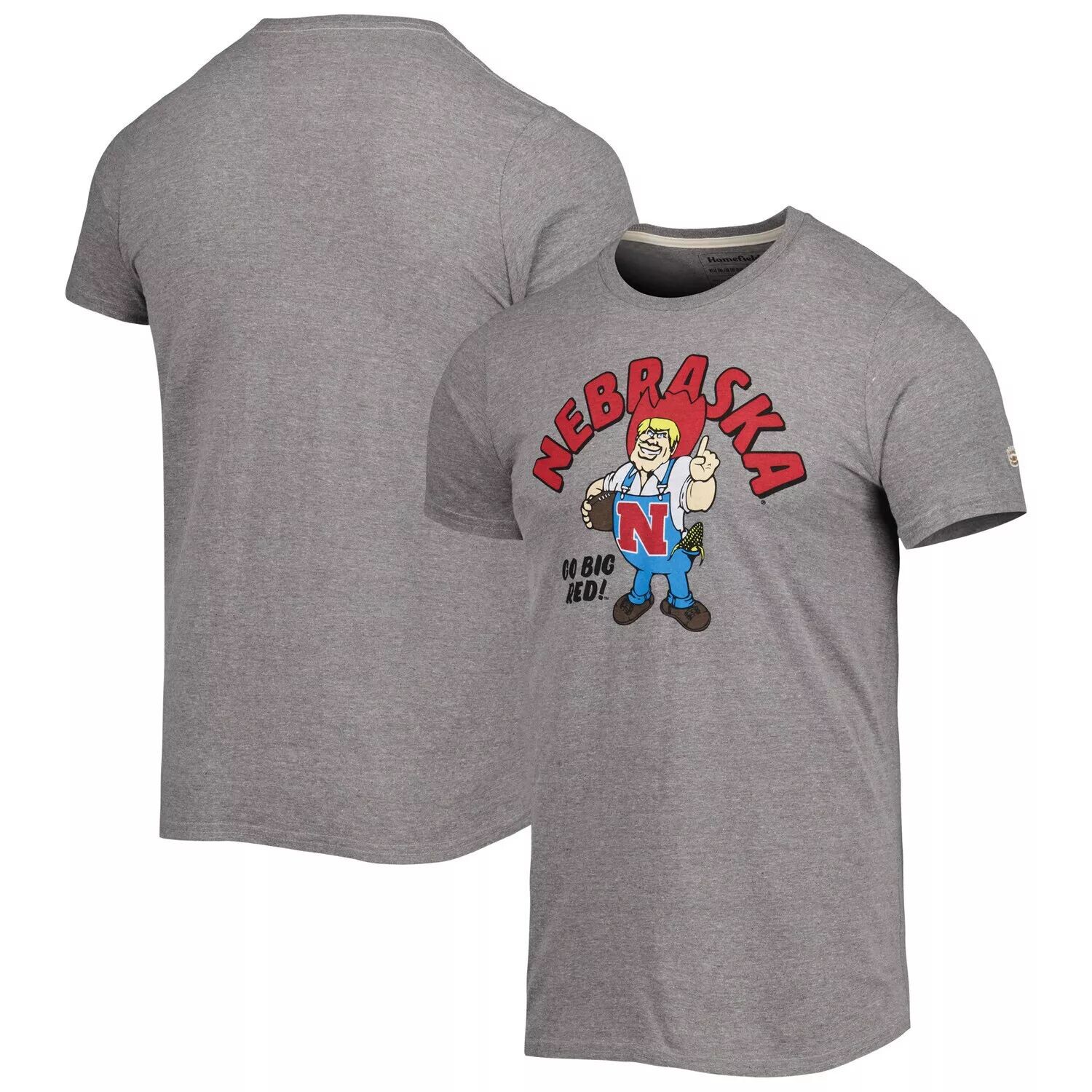 

Мужская винтажная красная футболка Homefield Heather Grey Nebraska Huskers Go Big