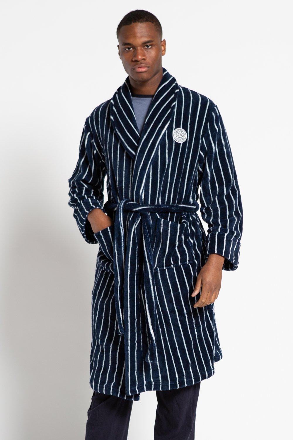 цена Полосатый флисовый халат Tokyo Laundry, синий