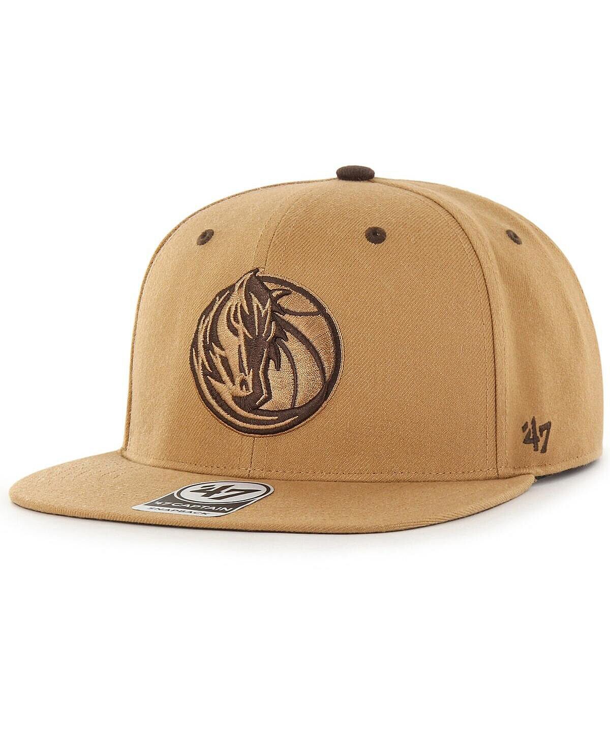 

Мужская светло-коричневая кепка Dallas Mavericks Toffee Captain Snapback '47 Brand