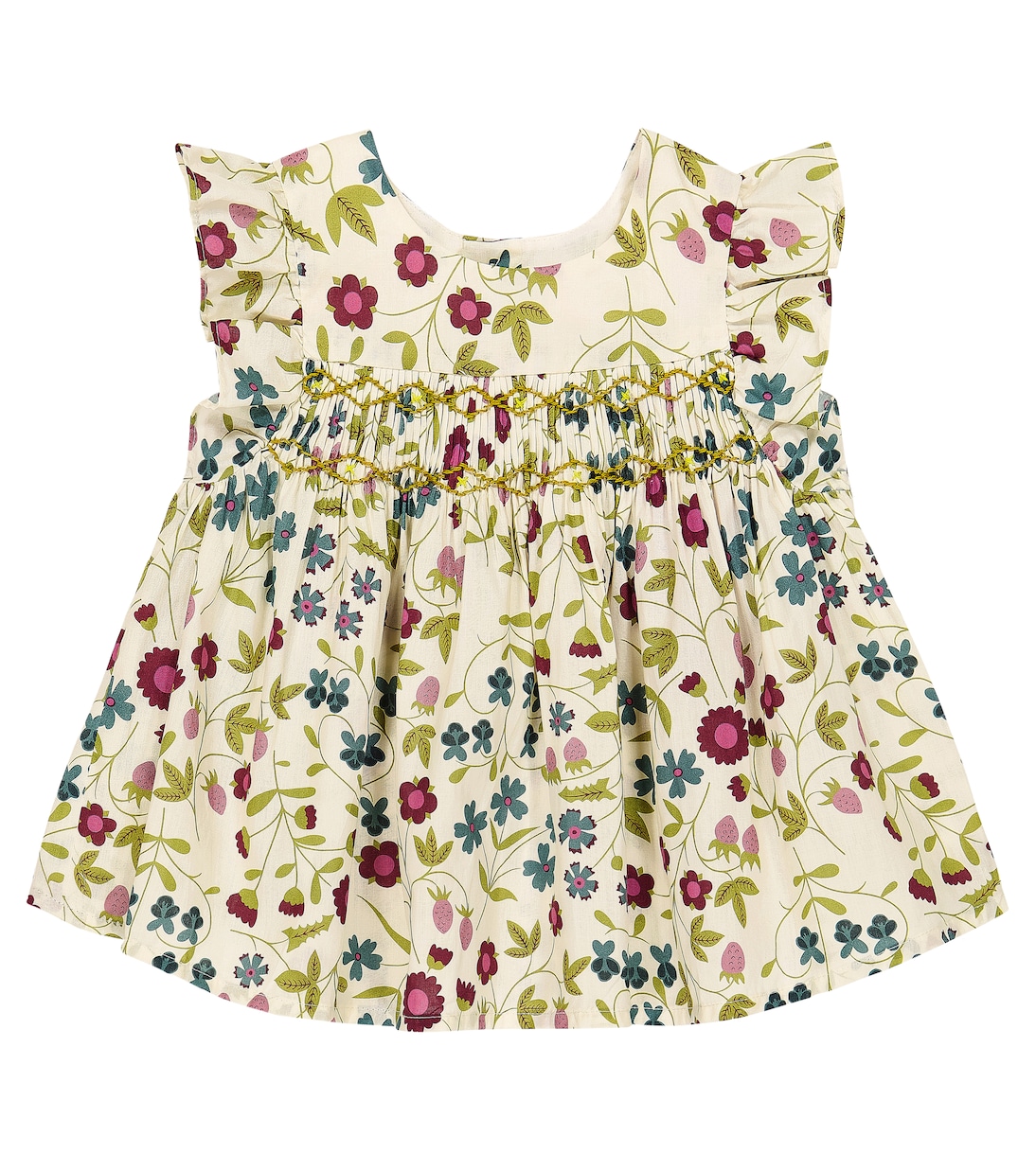 цена Хлопковое платье baby naomie с цветочным принтом Bonpoint, мультиколор