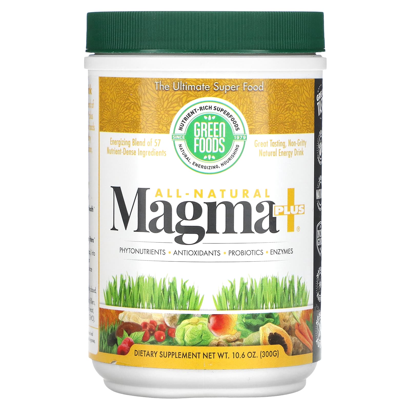 Green Foods Corporation All-Natural Magma Plus 10.6 oz (300 g) green foods corporation органические и сырые побеги пшеницы и трав 300 г