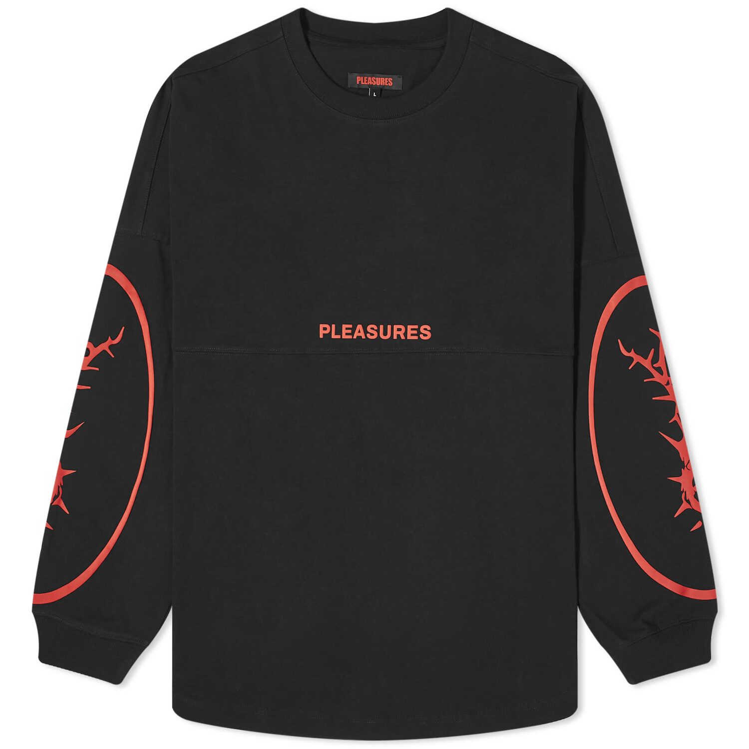 Футболка Pleasures Long Sleeve Maximize Jersey, черный цена и фото