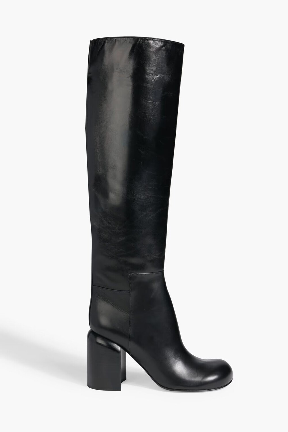 

Кожаные сапоги до колена Jil Sander, черный