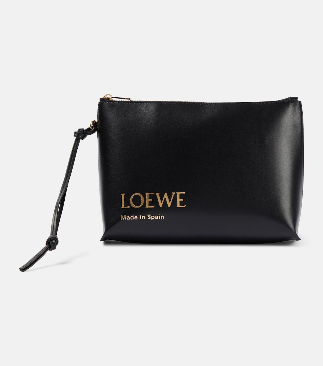 

Кожаная сумка с тисненым логотипом Loewe, черный