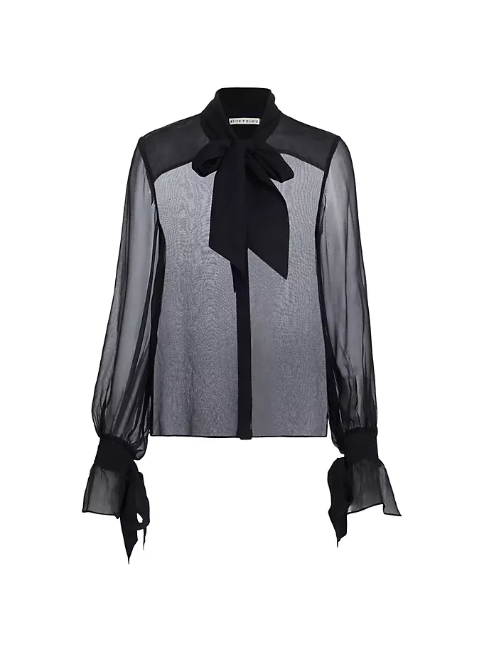 

Lloyd Прозрачная блузка с запахом Alice + Olivia, черный