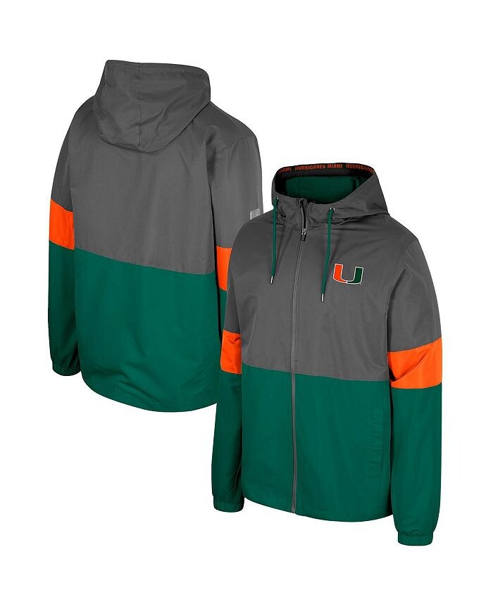 

Мужская темно-серая куртка с молнией во всю длину Miami Hurricanes Miles Colosseum, серый