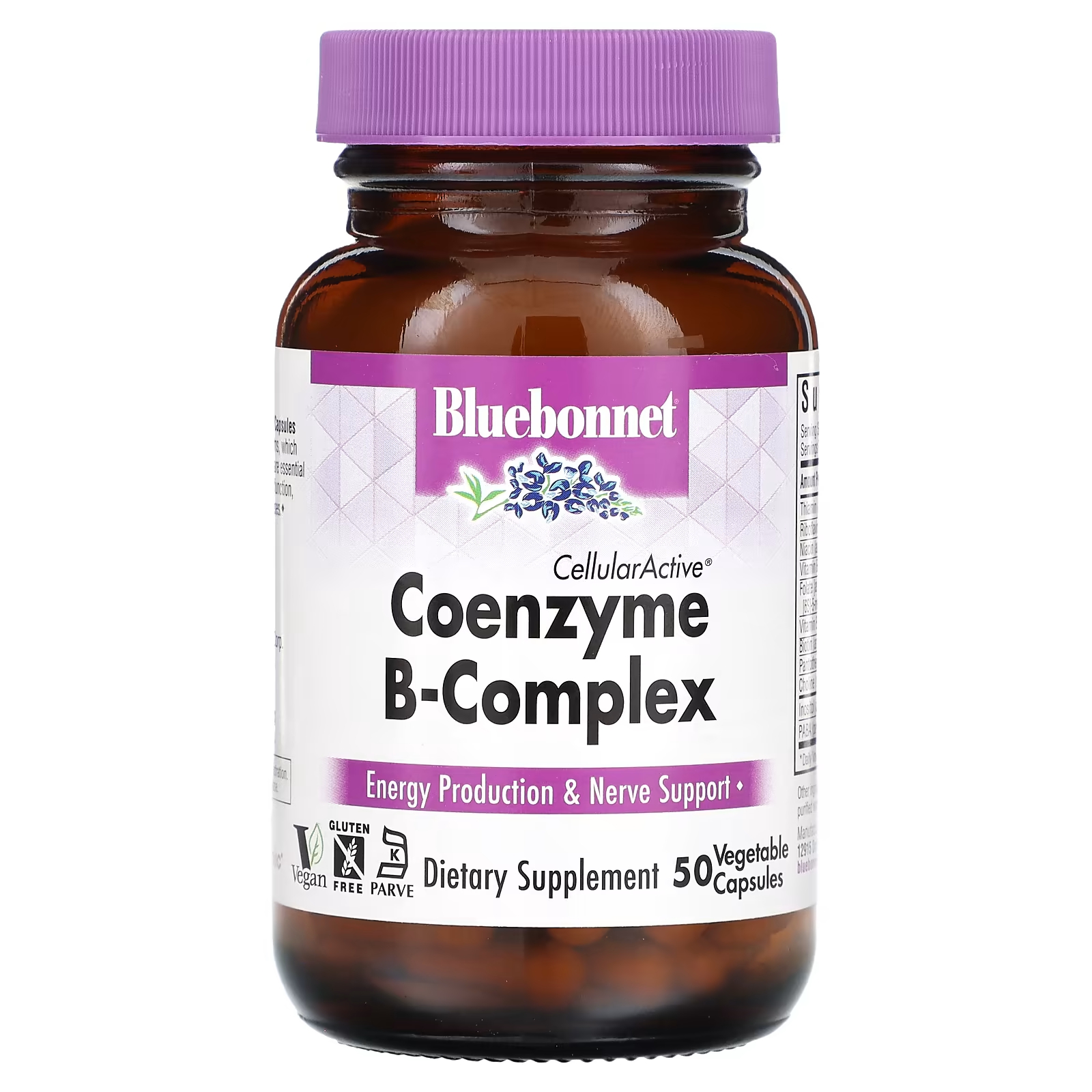 Коэнзим B-комплекс Bluebonnet Nutrition, 50 растительных капсул bluebonnet nutrition b complex 100 витамины группы b 50 растительных капсул