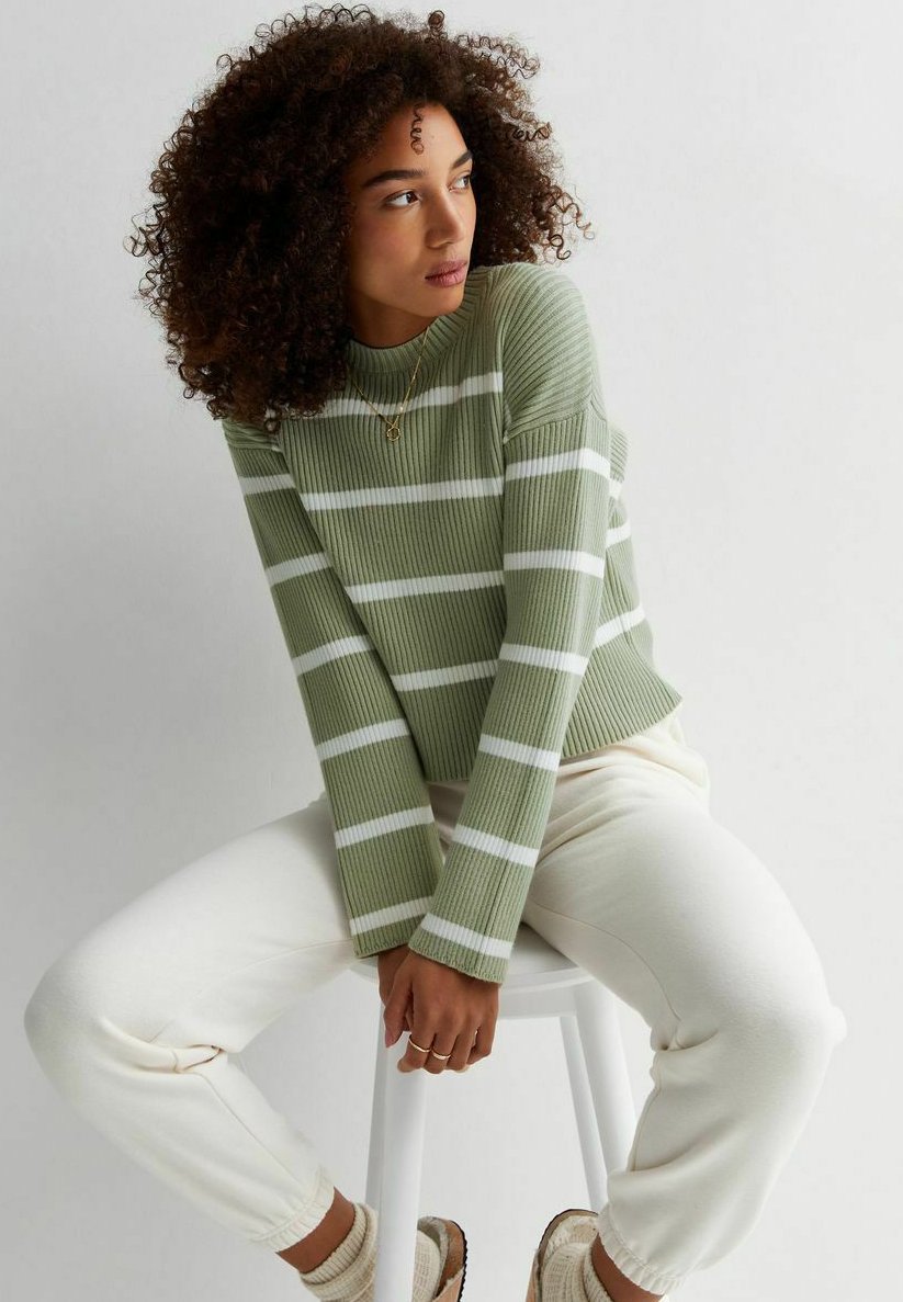 Вязаный свитер STRIPE New Look, цвет green pattern