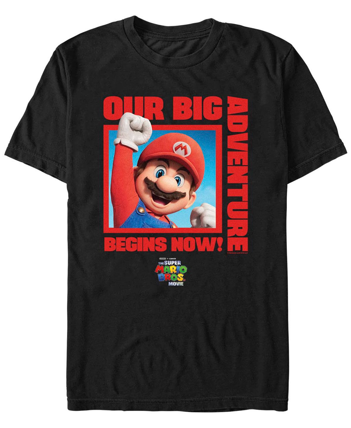 Мужская квадратная футболка с коротким рукавом Mario Big Adventure Fifth Sun