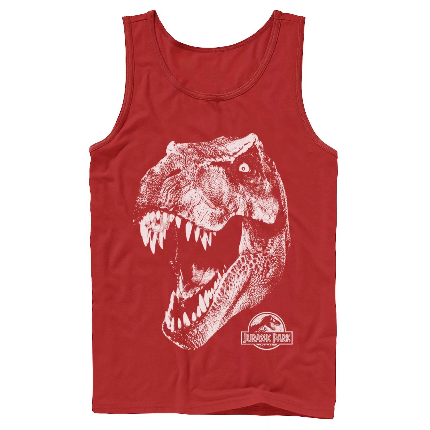 

Мужская майка с ревущей головой T-Rex из парка Юрского периода с белой головой Licensed Character