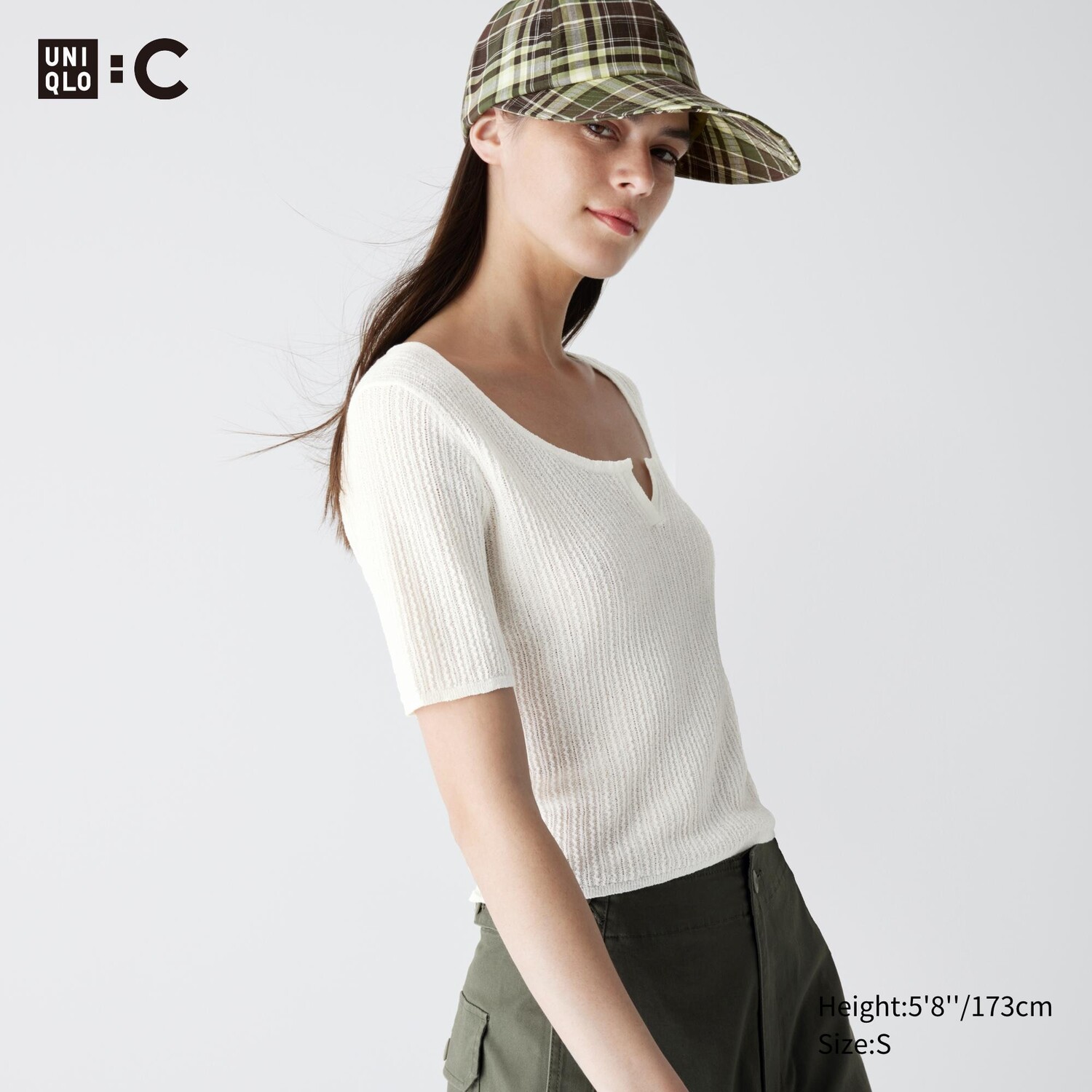 

Короткий свитер среднего рукава UNIQLO, слоновая кость