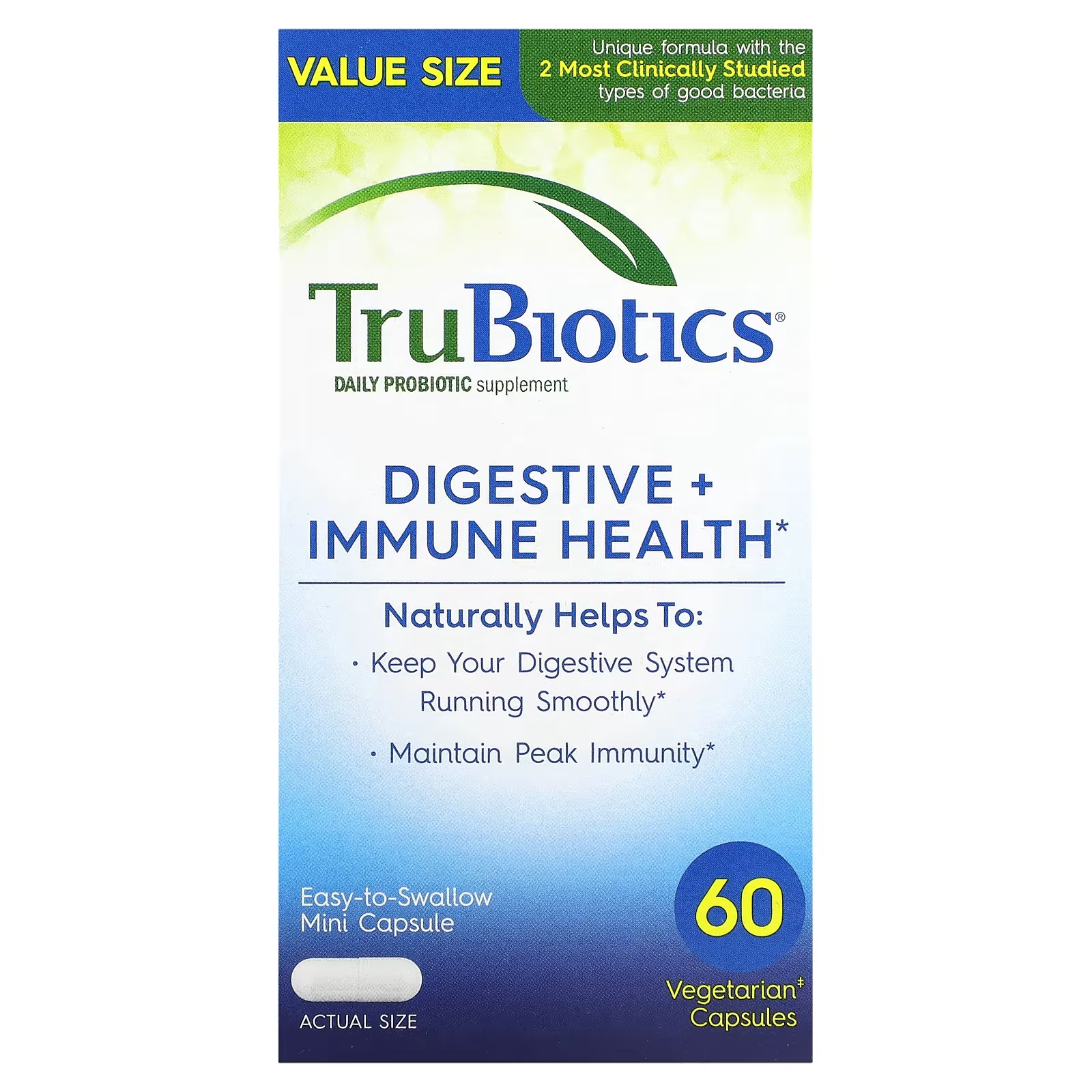 Пищевая добавка TruBiotics для пищеварительной системы и иммунитета, 60 вегетарианских капсул trubiotics здоровье пищеварительной системы влагалища и костей для женщин 30 вегетарианских капсул