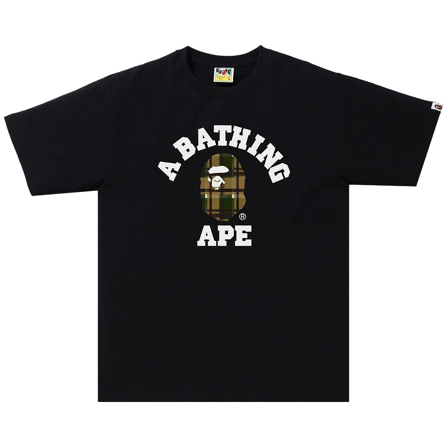 

Футболка в клетку BAPE Черный/оливковый