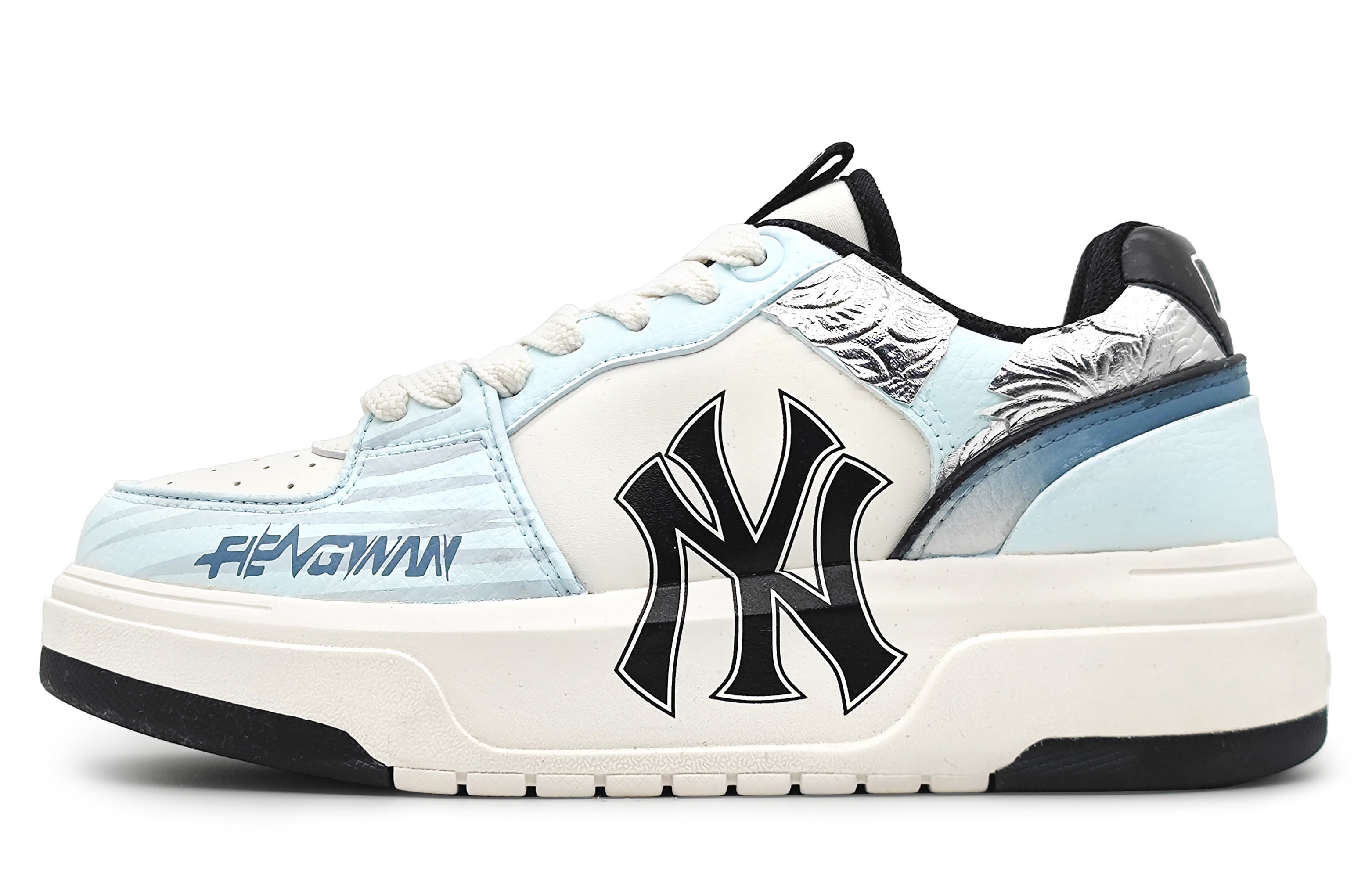 

Кроссовки MLB New York Yankees Skateboarding Shoes Unisex Low-top White/black, голубой