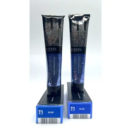 

Estel Deluxe Creme Pflege Haarfarbe Mittelblond Asch 7/1 60мл, Estel De Luxe