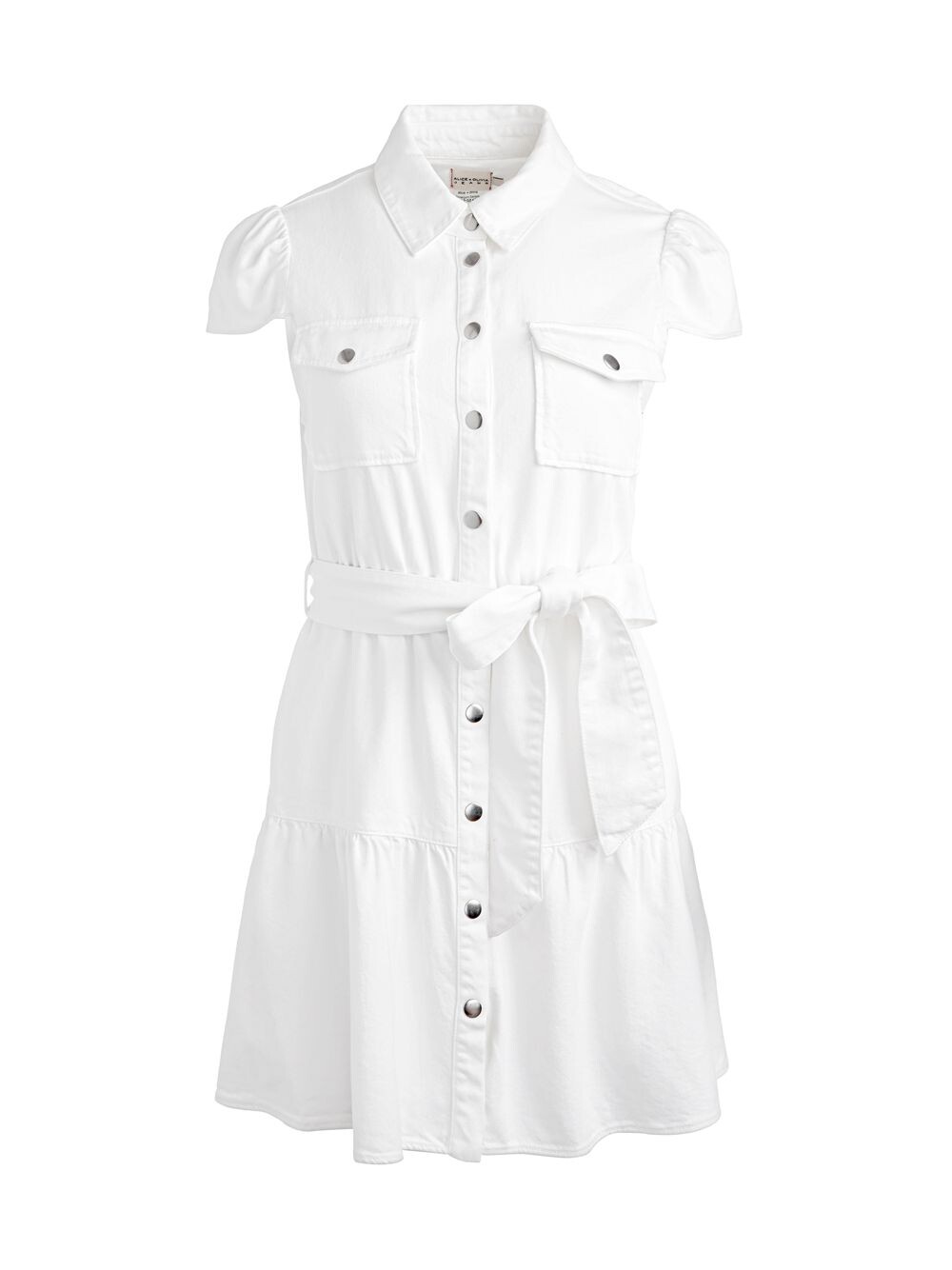 

Джинсовое мини-платье Miranda с поясом Alice + Olivia, белый