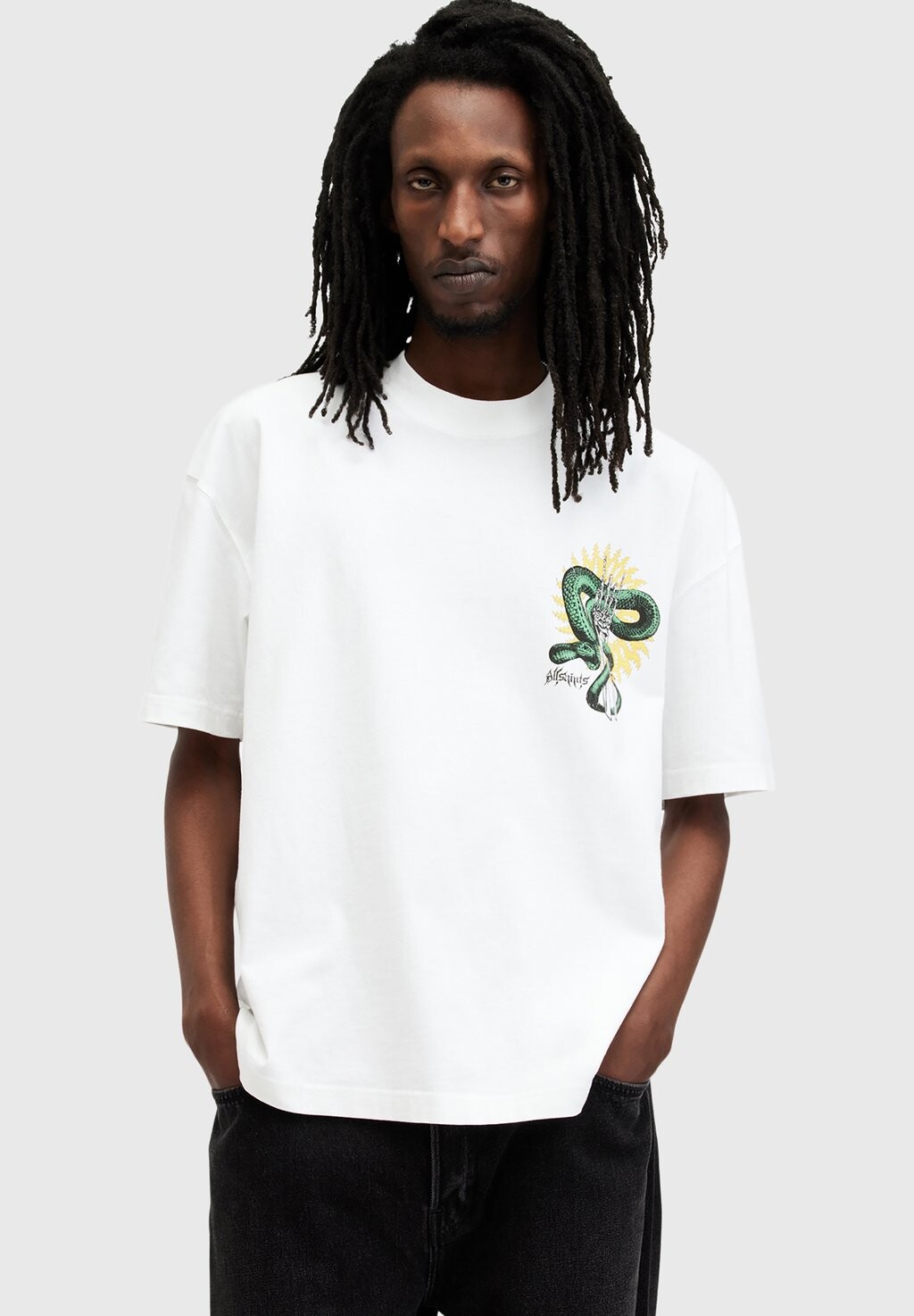 

Футболка с принтом KRAIT CREW AllSaints, белый
