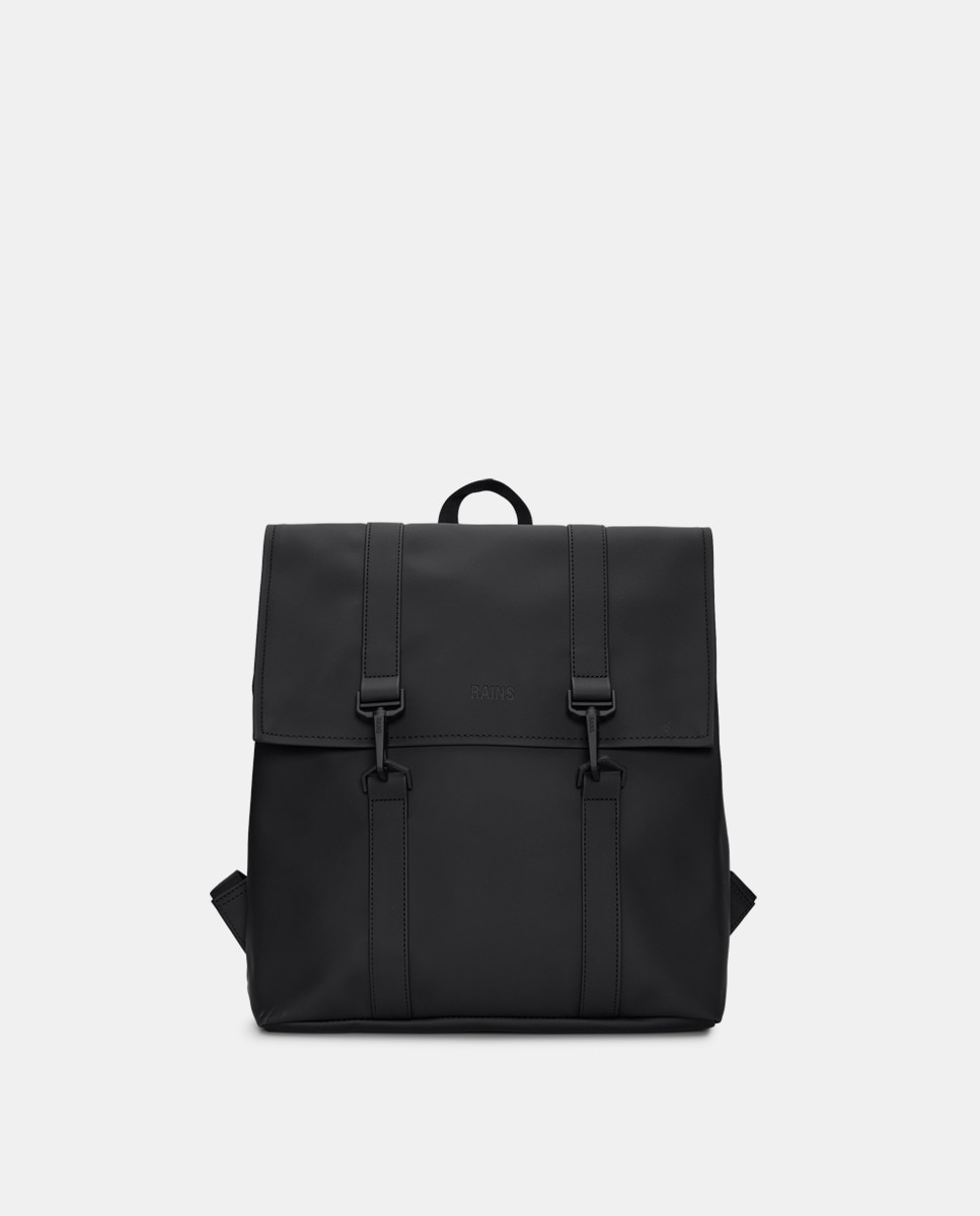 Средний черный рюкзак MSN с отделением для ноутбука Rains, черный классический мини рюкзак rains черный