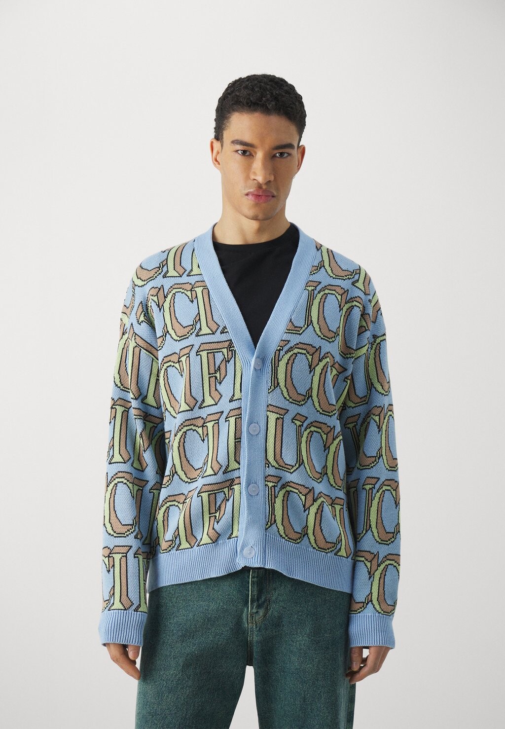 

Кардиган MONOGRAM CARDIGAN UNISEX Fiorucci, синий