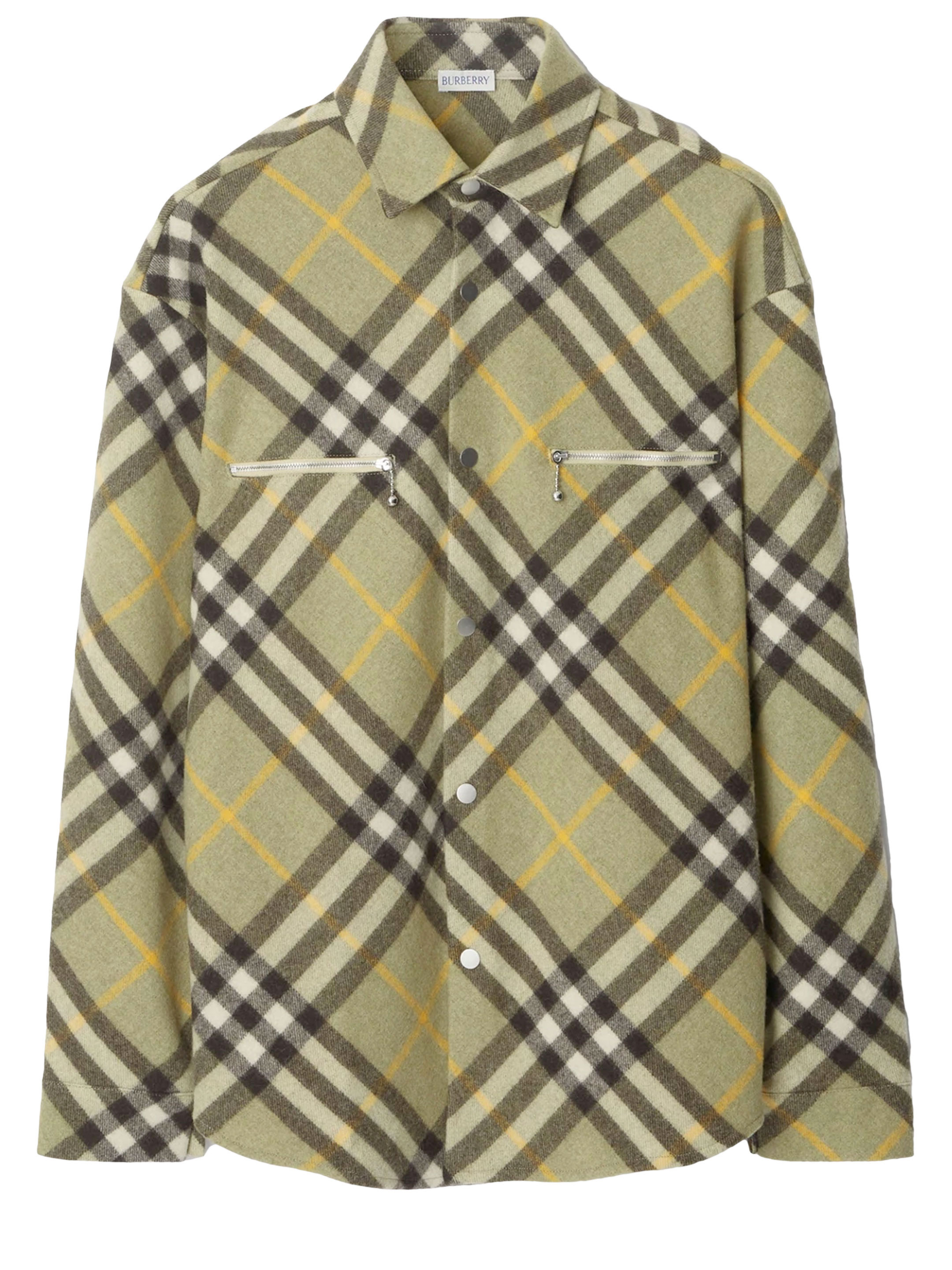 Рубашка Burberry Check wool, зеленый шарф burberry check wool кремовый