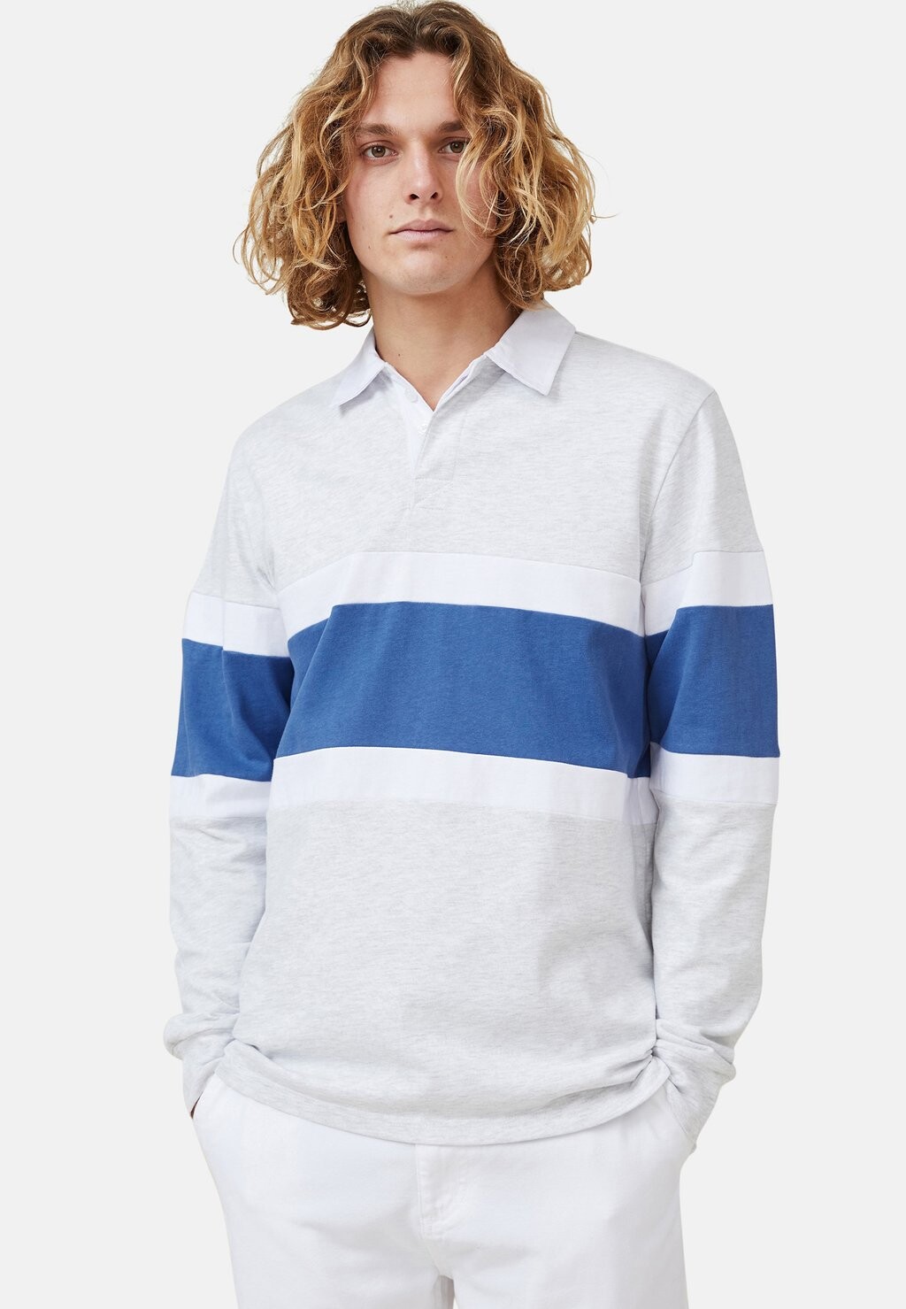 

Поло РЕГБИ Cotton On, спортивная панель из белого мрамора, Белый