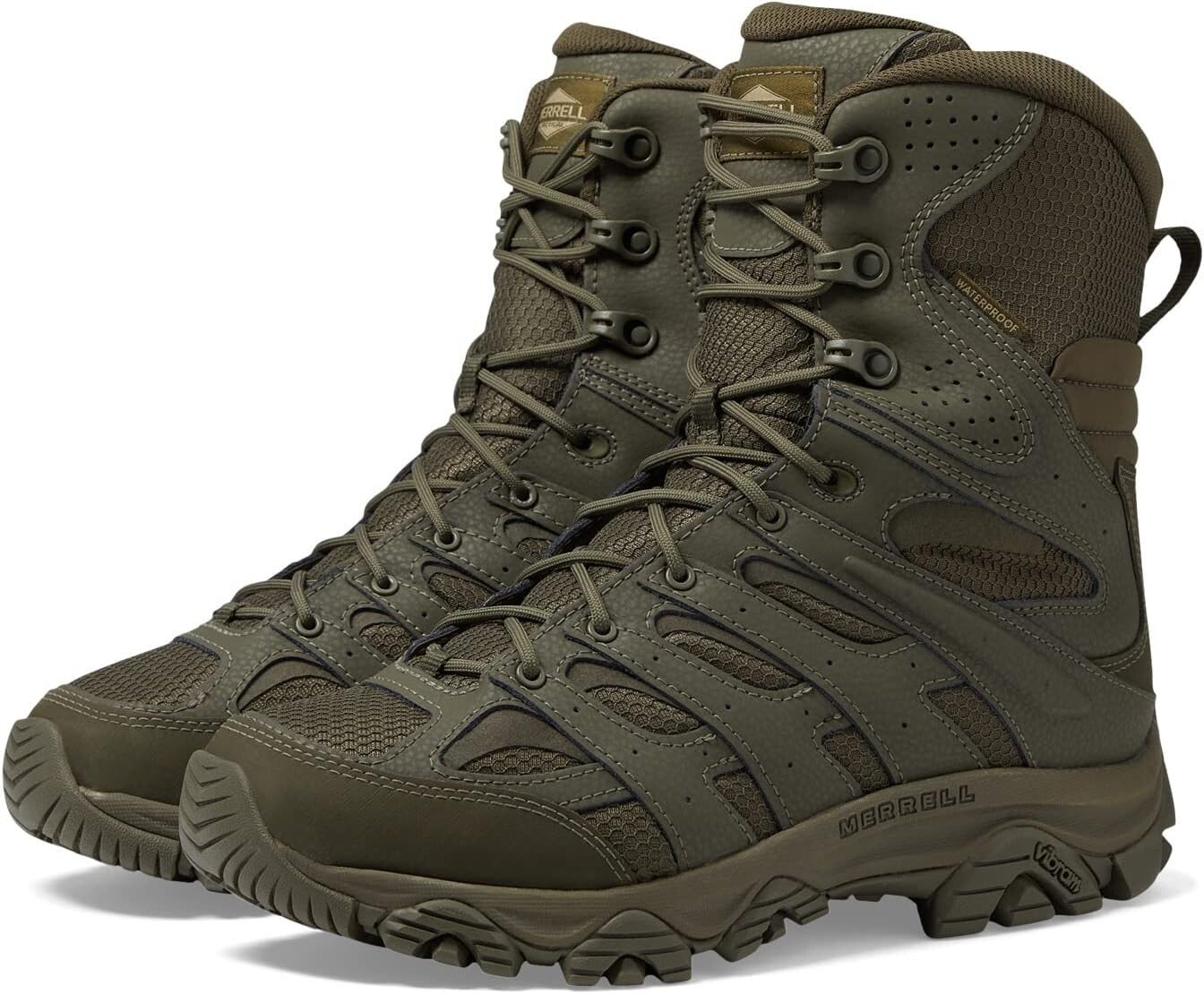 

Ботинки на шнуровке Moab 3 8" Tactical Zip Wp Merrell Work, цвет Dark Olive